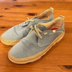 OnFoot Blue Suede Perforated Lace Up Sneakers made in Spain eu 42